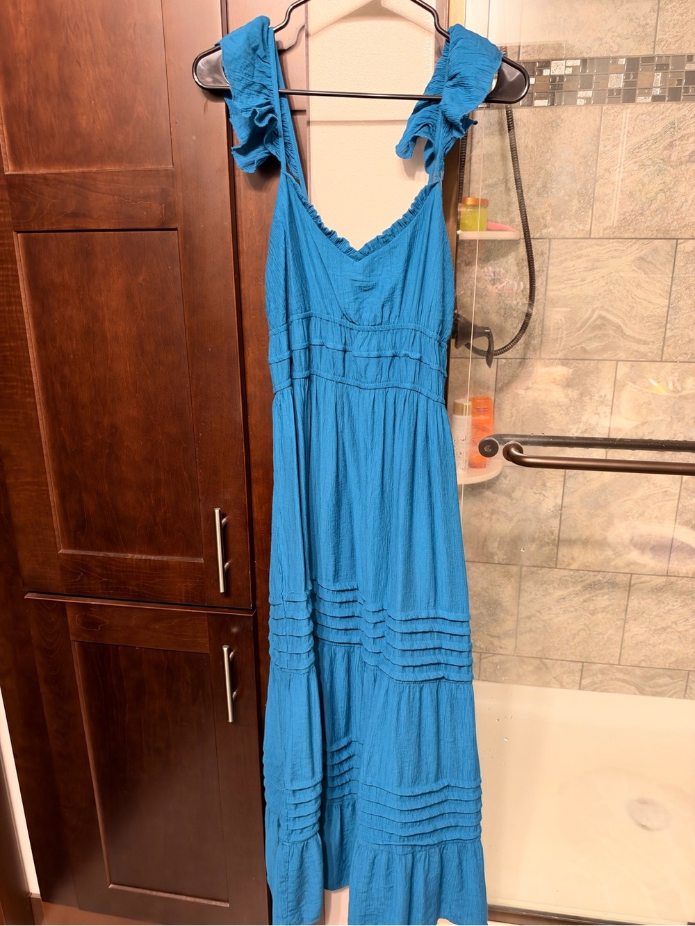 Dark teal Ruffled Maxi Dress - Women